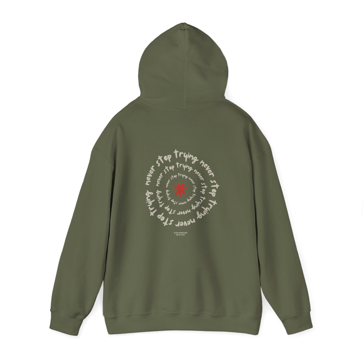 Never stop trying Hoodie, Unisex Poly-Cotton Blend Sweatshirt, Motivational Gift, Cozy Casual Wear, Perfect for Gift-Giving (Copy) (Copy)